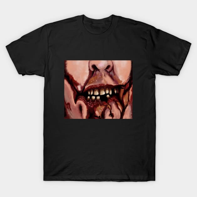 Spooky Zombie Mouth T-Shirt by TWOintoA